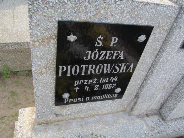 Józefa Piotrowska 1918 Turek - Grobonet - Wyszukiwarka osób pochowanych