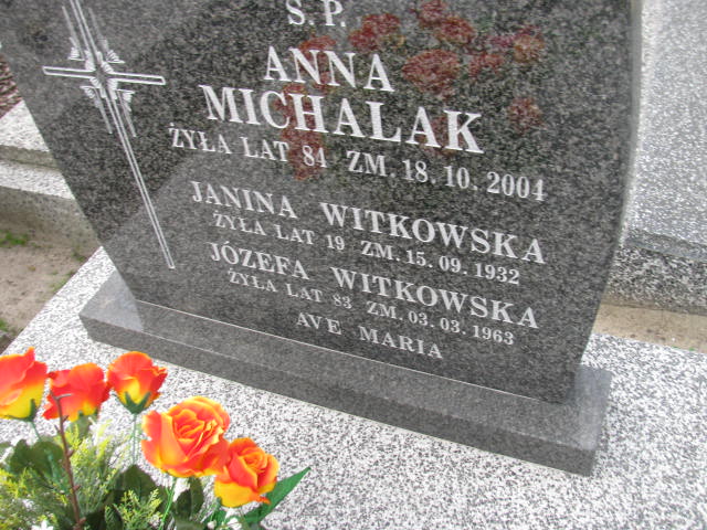 Józefa Witkowska 1879 Turek - Grobonet - Wyszukiwarka osób pochowanych